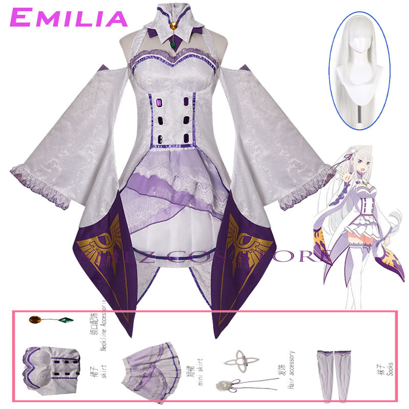 Anime Cosplay Wigs - Costume Cosplay di Emilia da Re