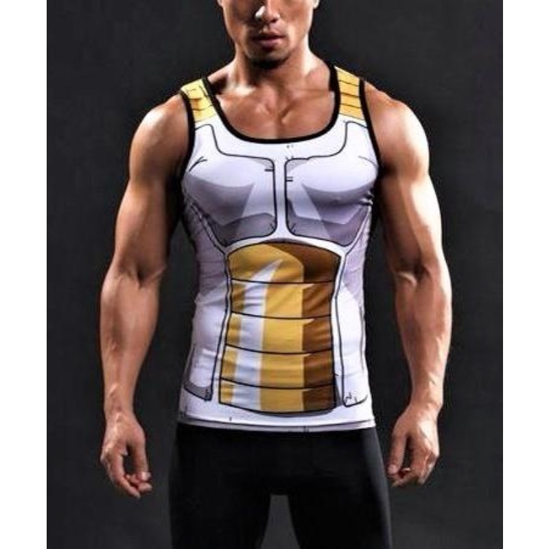 Dragon Ball Saiyan Armor - Canotta Sportiva Traspirante da Uomo per