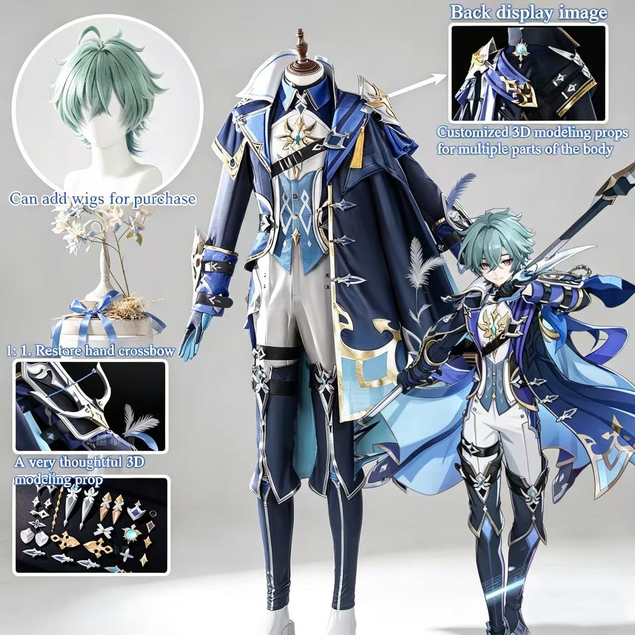 Anime Cosplay Seri - Costume Cosplay Lohen della Serie Genshin