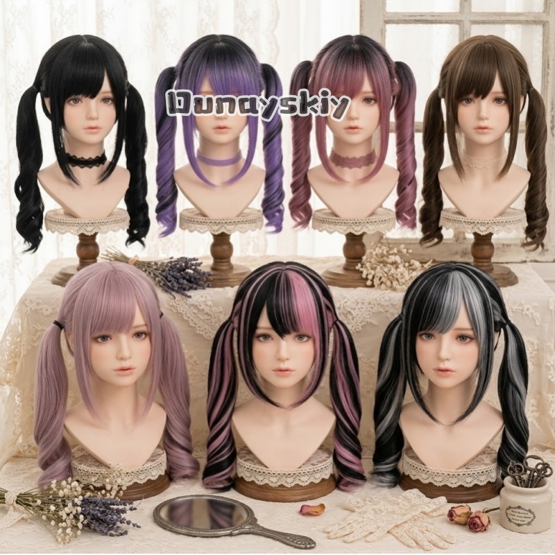 Cosplay Anime Black Hair - Parrucca Sintetica Cosplay Jirai Kei per