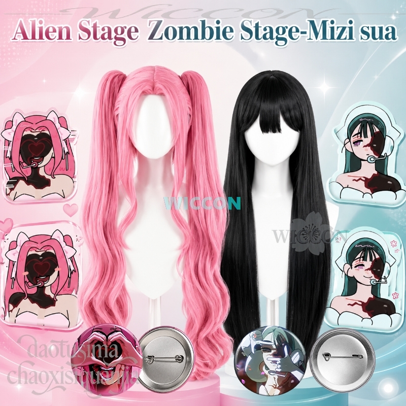 Cosplay Anime Black Hair - Parrucche Sintetiche Lunghe e Liscie Nere